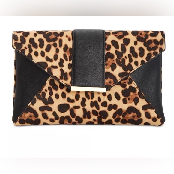 Inc INTERNATIONAL CONCEPTS Luci Leopard Print Clutch - Picture 1 of 4